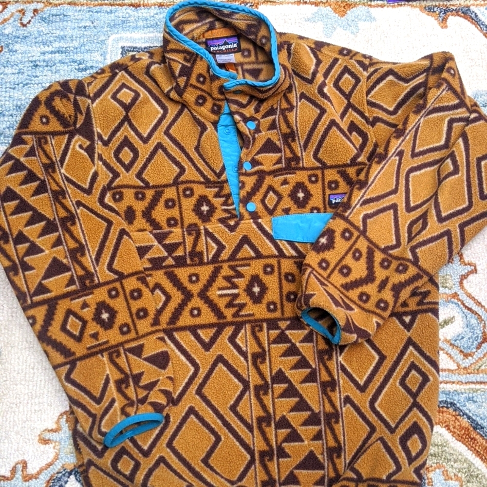 RARE Patagonia Synchilla Montana Siete Aztec Fleece Pullover